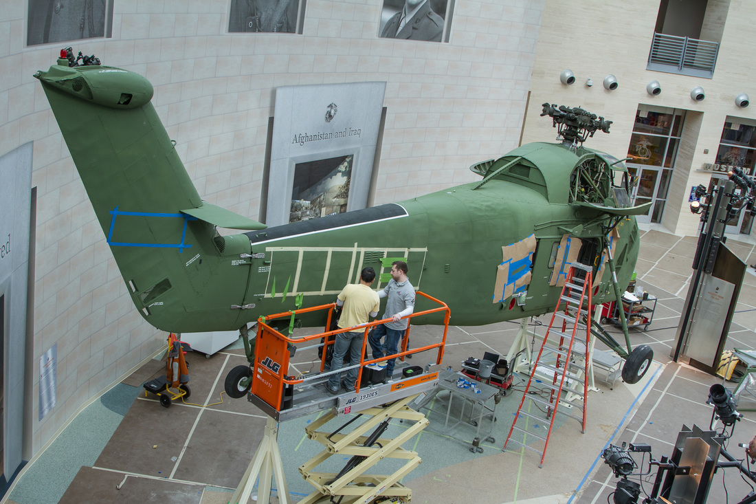 PHOTO: Sikorsky UH34D being installed in the Museum