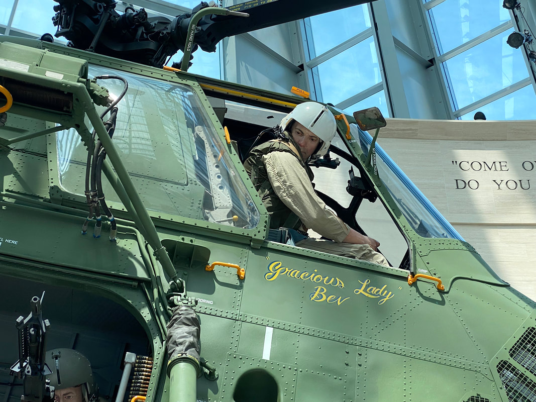 close up of the side of the UH-34D inside Leatherneck Gallery at the National Museum of the Marine Corps