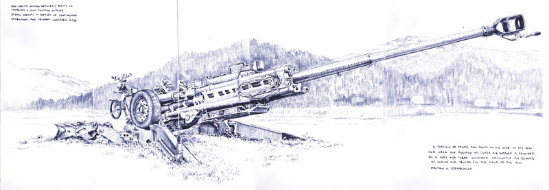Sketch drawing of Gun Position in Norway - 24th MEU Trident Juncture 18