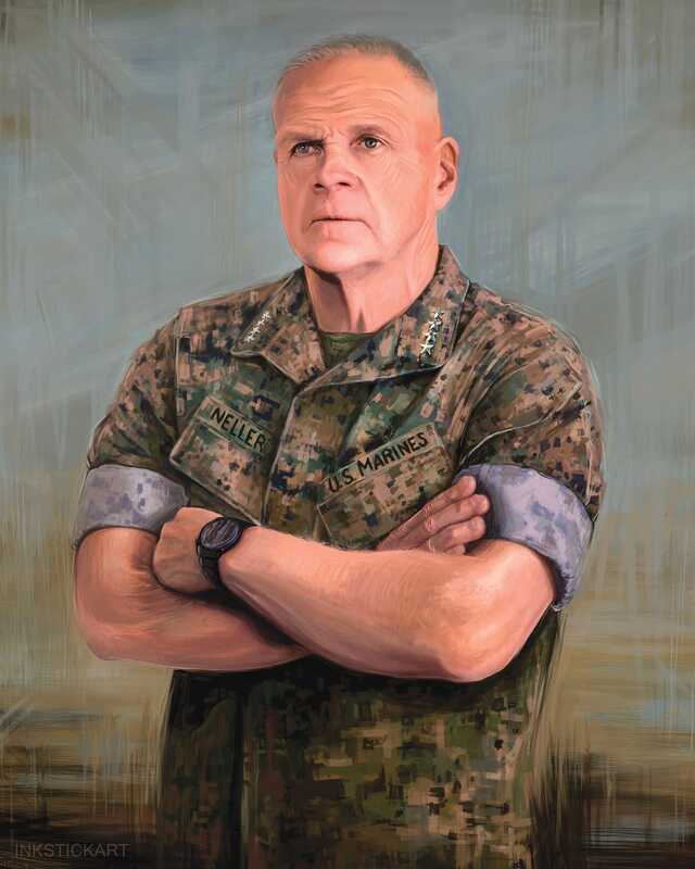 Official General Neller Portrait painting by Elize McKelvey