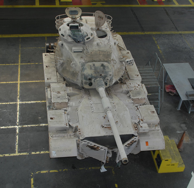 Genesis II with its Explosive Reactive Armor removed before the restoration process began. Photo by Nathan L. Hanks, Jr.