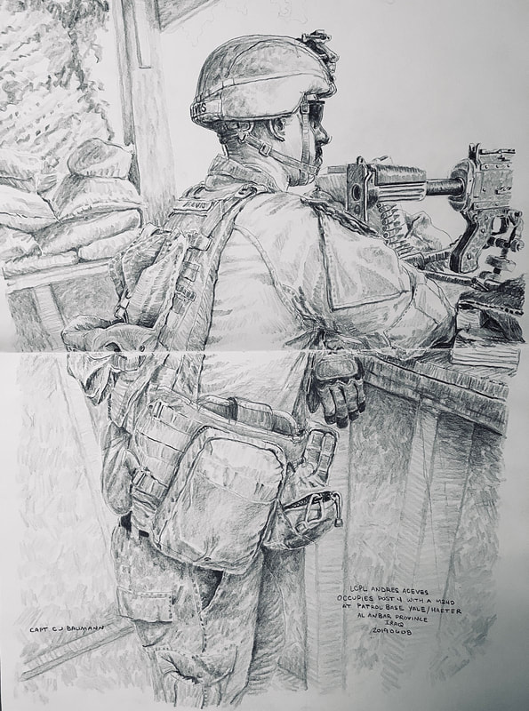 Sketch with page crease Post 4 at PB Yale_Haeter - 1st Bn 7th Marines, SPMAGTF-CC-CR - Iraq 2019