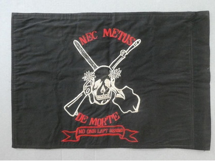 Back of mortuary affairs black flag